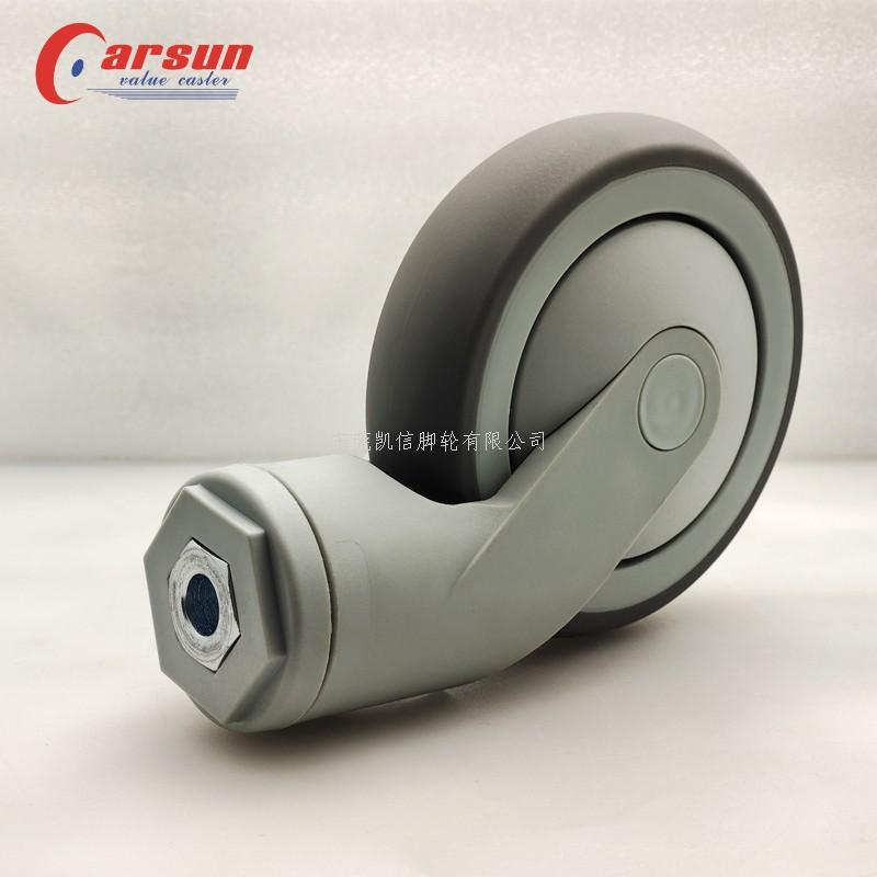 凯信脚轮医疗脚轮TPR静音脚轮带刹车医院设备仪器手推车专用塑料万向脚轮