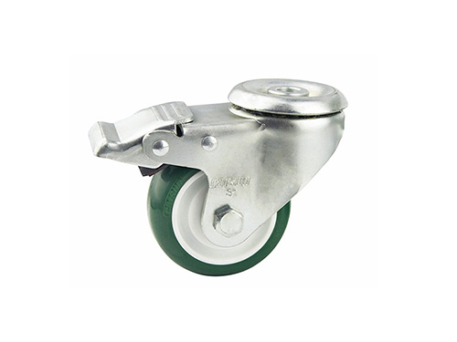 孔顶型3寸pu脚轮带...