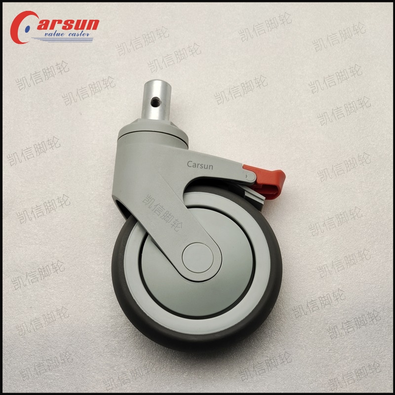 插杆型医疗脚轮全塑静音医用脚轮医疗设备仪器专用万向脚轮