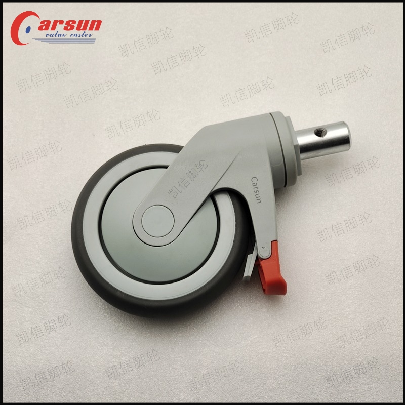 插杆型医疗脚轮全塑静音医用脚轮医疗设备仪器专用万向脚轮