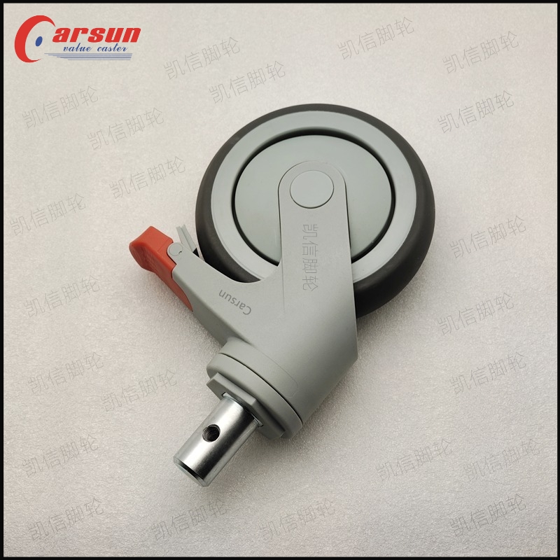 插杆型医疗脚轮全塑静音医用脚轮医疗设备仪器专用万向脚轮