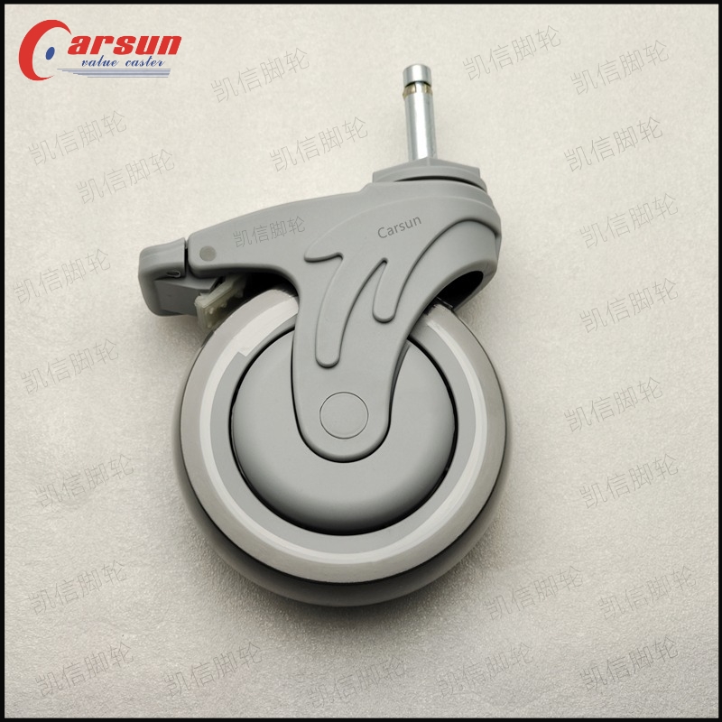 插杆型医疗脚轮全塑静音医用脚轮医疗设备仪器专用万向脚轮