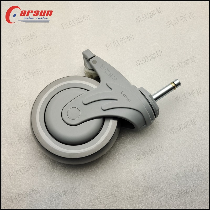 插杆型医疗脚轮全塑静音医用脚轮医疗设备仪器专用万向脚轮