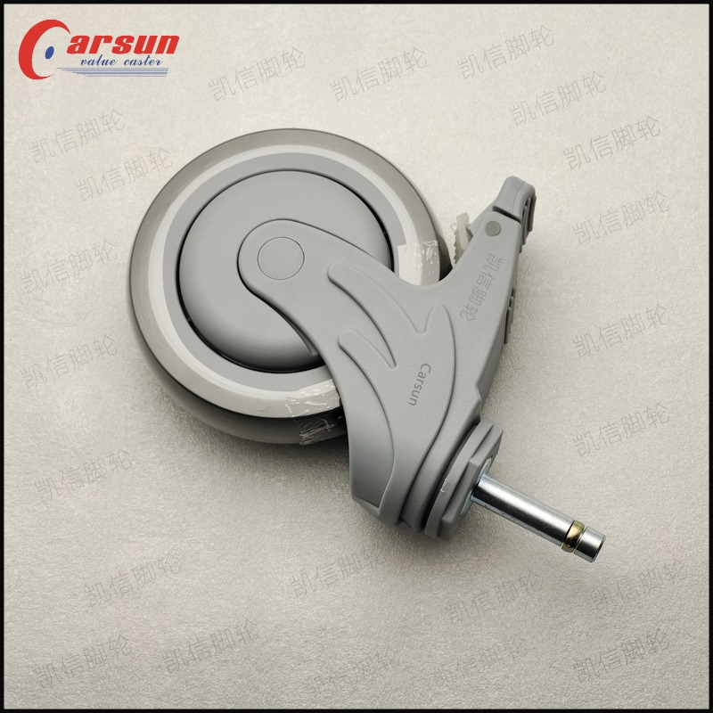 插杆型医疗脚轮全塑静音医用脚轮医疗设备仪器专用万向脚轮