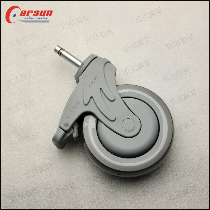 插杆型医疗脚轮全塑静音医用脚轮医疗设备仪器专用万向脚轮