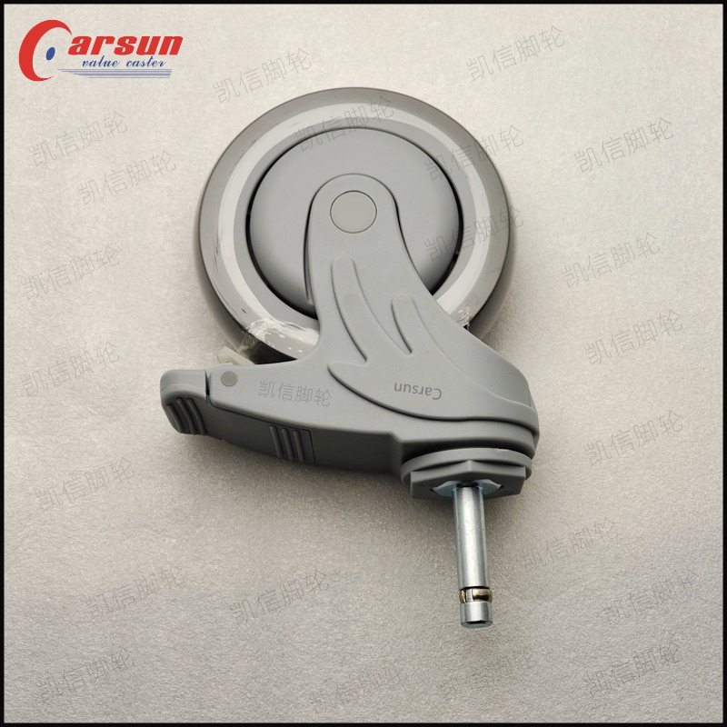 插杆型医疗脚轮全塑静音医用脚轮医疗设备仪器专用万向脚轮