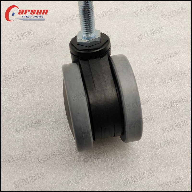 东莞凯信脚轮厂家医疗脚轮3寸丝杆型双轮导电万向脚轮医院设备仪器手推车专用万向轮