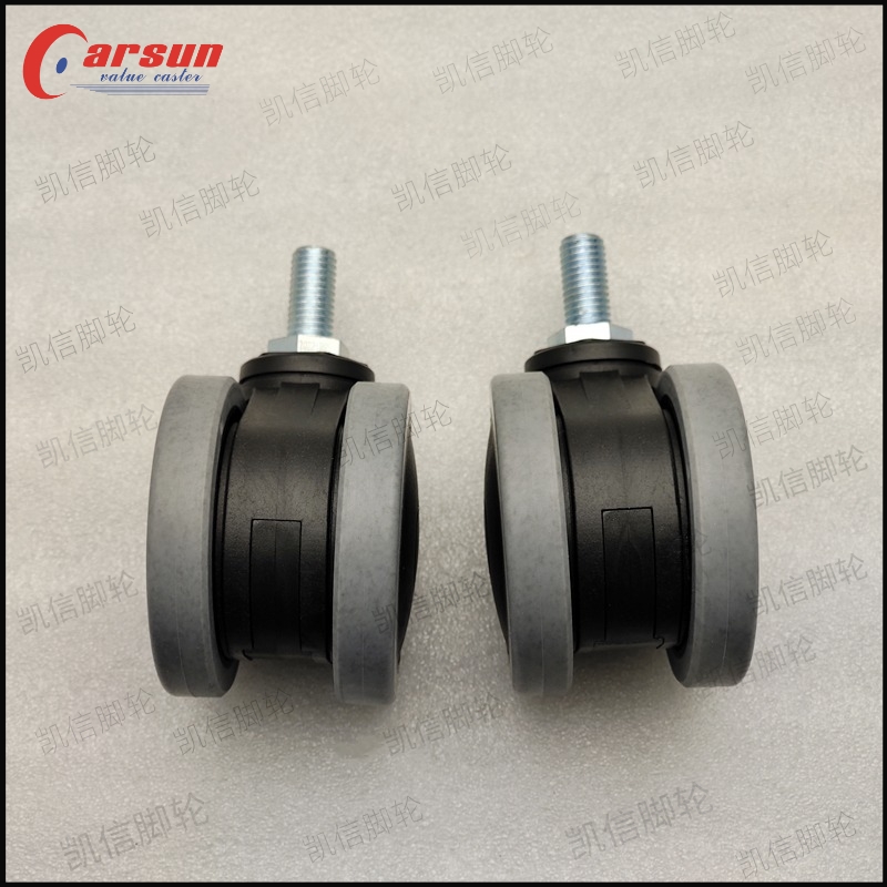 东莞凯信脚轮厂家医疗脚轮3寸丝杆型双轮导电万向脚轮医院设备仪器手推车专用万向轮