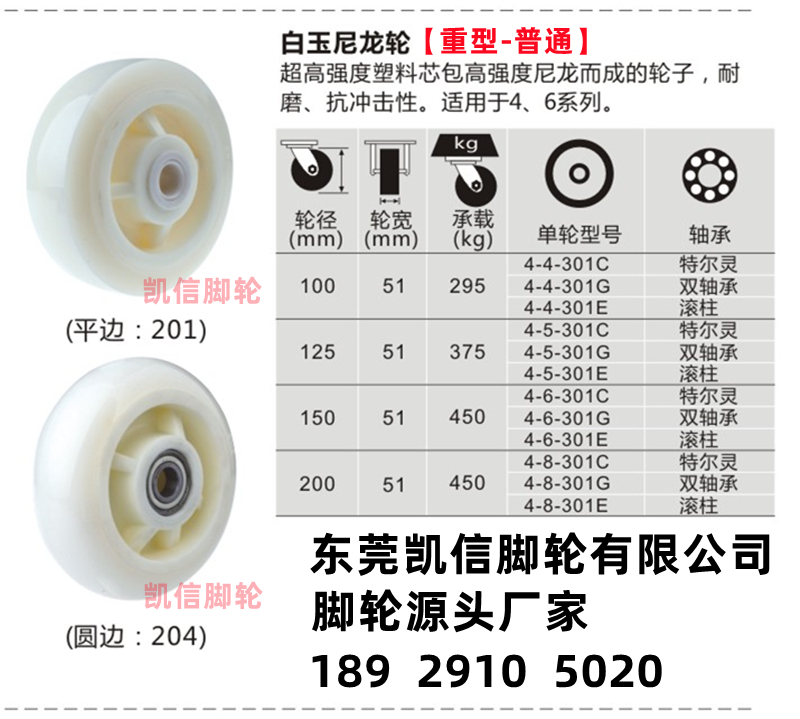 重型脚轮,尼龙轮,8寸尼龙轮,脚轮厂家,尼龙轮厂家,凯信脚轮