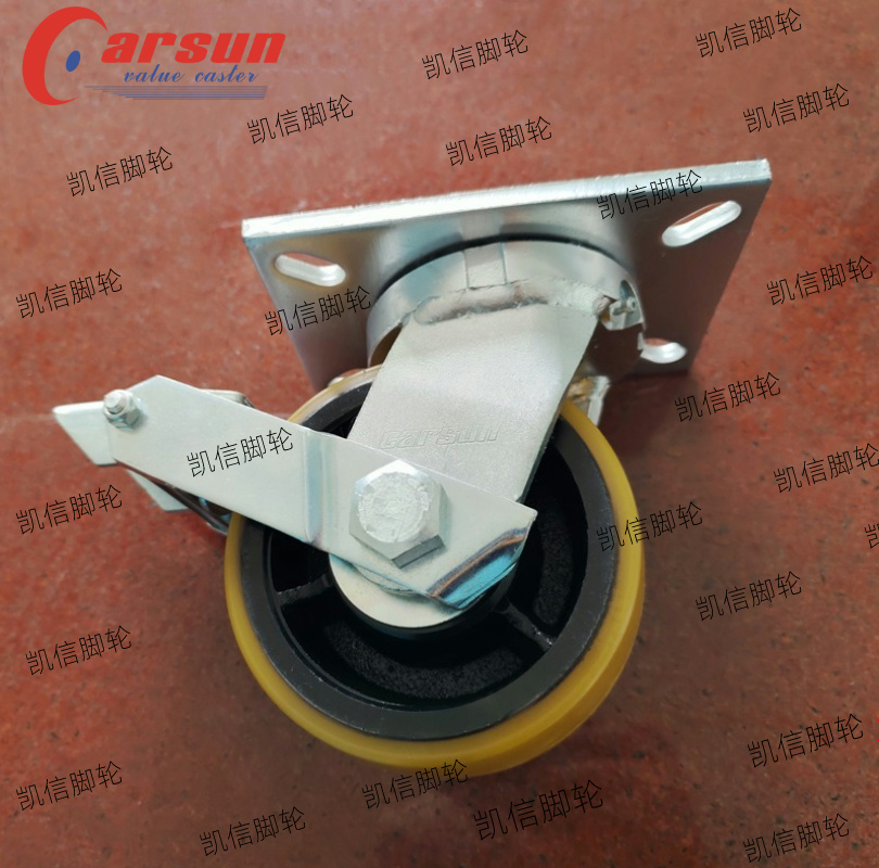 超重型工业脚轮6寸铁芯聚氨酯万向轮,脚轮厂家,凯信脚轮