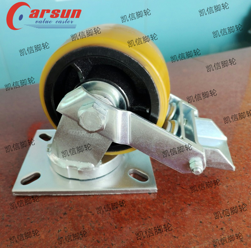 超重型工业脚轮6寸铁芯聚氨酯万向轮,脚轮厂家,凯信脚轮