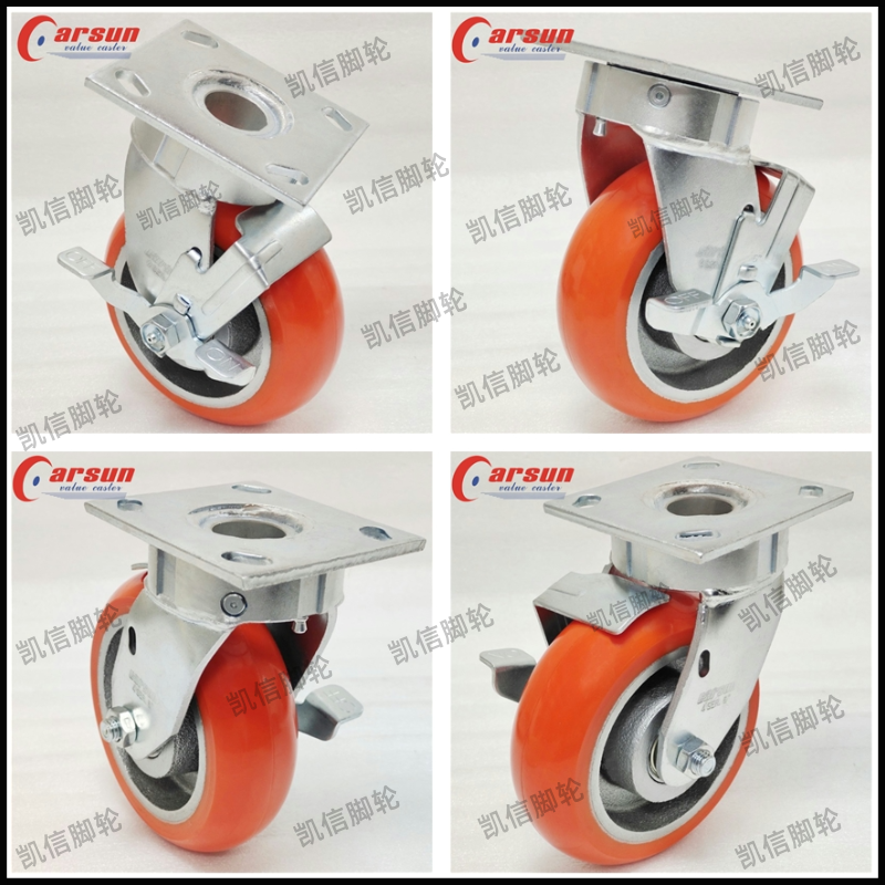 重型脚轮,铁芯PU脚轮,万向轮,脚轮,6寸脚轮,脚轮厂家,凯信脚轮